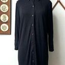 Natori Black Button Down Casual Long Sleeve Dress Medium Photo 0