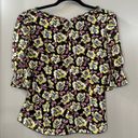 Kimberly Cinq a Sept  Top Ruched Floral Print Top Black Multi Size M Photo 3