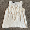 AB Studio  White Sheer Sleeveless Bow Georgette Top Large Photo 3