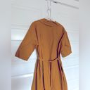 Krass&co  Tie Waist Tton‎ Poplin Midi Dress - Dijon- NWT- M Photo 9