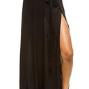 Elan  Tie front Crinkle Side Slit  Beach Pants Black Size Medium Photo 0