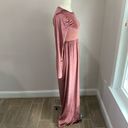 Pink Blush Maeve Pink Velvet Crewneck Modest Maxi Dress Medium Photo 2