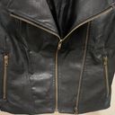 Aakaa Faux Black Leather Jacket Photo 5