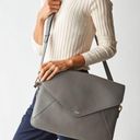 Mark and Graham ZOE LEATHER LAPTOP CROSSBODY in Gray Lux1** Photo 12