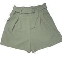 Abound 3/20 NWOT  high waist poly belted shorts army green size small Photo 0