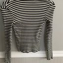 Mango Ribbed Knit Black White Striped Cropped Collared Top Photo 10