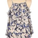 Sim & Sam Sun & Sam purple and gray cold shoulder ruffle floral top size small Photo 1