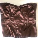 Pretty Little Thing Brown Satin Corset Photo 3