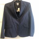 Anne Klein  Size 16 Seersucker Texture Striped Blazer Navy Black Photo 1