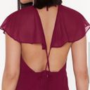 Nasty Gal Wrap Back Ruffle Sleeve Maxi Dress in Burgundy - 4 Photo 2