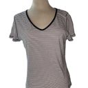 Lauren Jeans Company T-shirt short sleeve V-neckline stripes size small NWT Photo 0