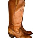 Vintage Brown Leather Cowboy Boots Size 8.5 Photo 3