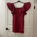 TCEC | NWOT | Square Neck Ruffle Sleeve Dress | M | Burgundy | CD02485 Photo 1