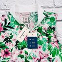 Tommy Bahama NEW  Golf Shirt Size XS White Green Pink Floral Sleeveless 1/4 Zip Photo 3