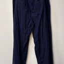 Lane Bryant Linen Wide Leg Pant navy blue 16 elastic waist office business Photo 3