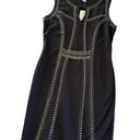 Carmen Marc Valvo  Sheath Black Studded Sleeveless Bodycon Dress Size Medium Photo 0