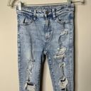 American Eagle  Light Blue Distressed Super High Rise Jegging Jeans Size 0 Short Photo 1