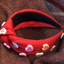 NEW Valentine’s Day Headband Red Fabric Top Knot Knotted Conversation Hearts Photo 2