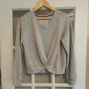 Danskin  Women’s Grey Cropped Lightweight Yoga Sweatshirt Knot Front Size M Photo 1