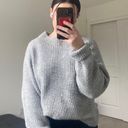 Ribbed Grey Sweater Gray Size L Photo 1