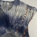 Venus  M Medium Cold Shoulder Blue Tie Dye V Neck Photo 5