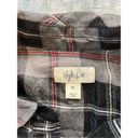 Style & Co  Boyfriend Black Gray Red Plaid Sparkle Plaid Button Down Shirt XL Photo 3