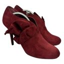 Call it spring  Womens size 9 Vegan Suede Heel Booties Ruffle Shoes Red 4 inch Photo 0