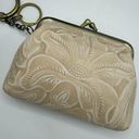 Patricia Nash  Chalk White Embossed Leather Coin Purse Key NEW Kiss lock Photo 5