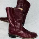 Justin Boots Vintage  Dark Red Leather sz 7.5 Photo 0