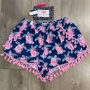 Simply Southern  Turtle Print Pom-Pom Beach Shorts And Key Chain Wallet S/M Photo 0