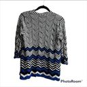 Chico's Chico’s chevron print white/blue/black open front cardigan  Photo 1