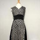 Tracy Reese Black White Malak Houndstooth Jacquard MIDI Dress Photo 5