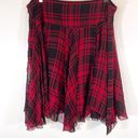 Polo NWT  Ralph Lauren 100% Silk Red Plaid Handkerchief A Line Skirt size 14 Photo 3