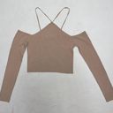 West of Melrose Women’s  Cold Shoulder Beige / Tan Sweater size Medium Photo 0