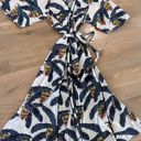 H&M DESMOND & DEMPSEY  Banana Leaf Print Linen-Blend Kaftan size small Photo 5