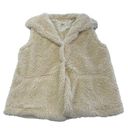 Thread and Supply  Vest Womens Large Cream Ivory Fleece Snap Collared Photo 0