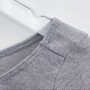 Hiatus  Grey Crop Top Long Sleeve Smocked Hem M Photo 7