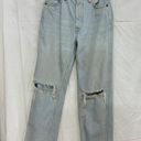 RE/DONE  Originals High Rise Loose Denim Straight Jeans Bleach Destroyed Women 26 Photo 2