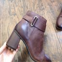 Kork-Ease Korks • Decola Bootie brown block heel ankle boot moto leather cap toe Photo 7