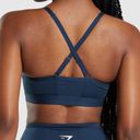 Gymshark Navy Blue Ruched Sports Bra Photo 1