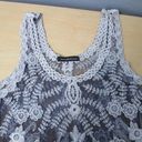 Blue lacy sheer tank top Photo 3