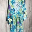 Vintage Floral Kimono Sleeve Robe Large Photo 9