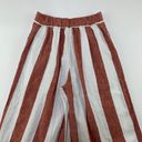 Madewell TALL  Red Striped Linen Blend High Rise Wide Leg Cropped Pant XST Photo 6