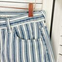 American Eagle  Outfitters Striped High Rise Mom Jean Shorts Blue White 10 Cuffed Photo 3