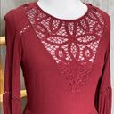 American Eagle  Maroon Burgundy Long Sleeve Lace XS Photo 1