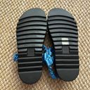 Pretty Little Thing Blue Satin Ruched Sports Strap Chunky Sandals Photo 6