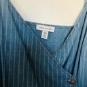 Topshop  Blue Jean Pin Stripe Fold Over Pearl Button Dress- Size 8 Photo 9