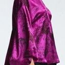 ZARA NWT  FUCHSIA JACOUARD SATIN PRINTED JAPANESE BLOUSE Sz SMALL Photo 1