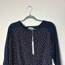 The Moon NWT Olivia Navy Sheer Sleeve Blouse Medium Photo 1