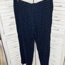 J.Jill  Women's Rayon Polka Dot Casual Pants Wide Leg Navy White Pockets Large Photo 7